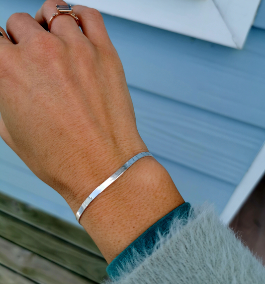 Silver Herringbone Bracelet