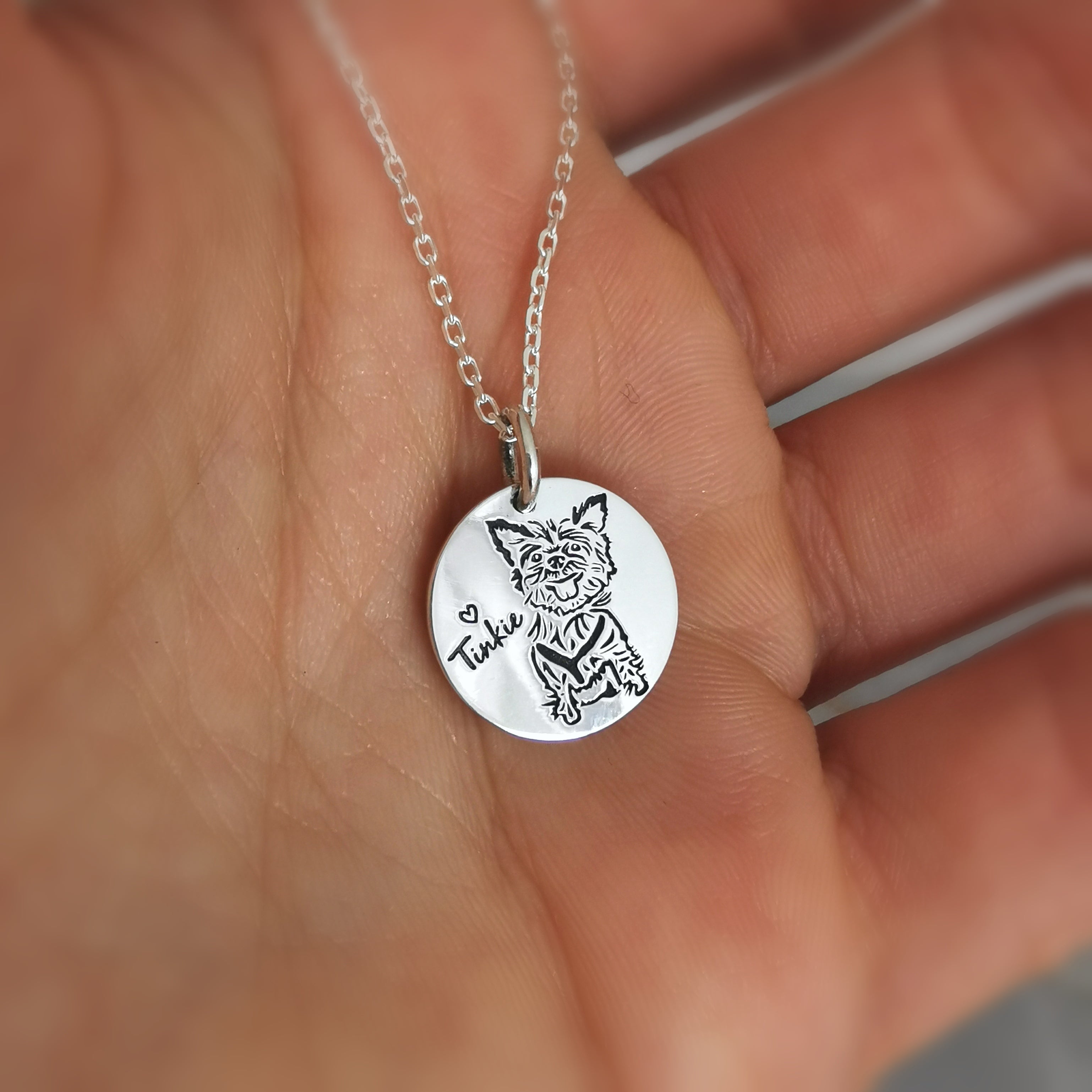 Bespoke Pet Portrait Necklace La Mae Jewellery