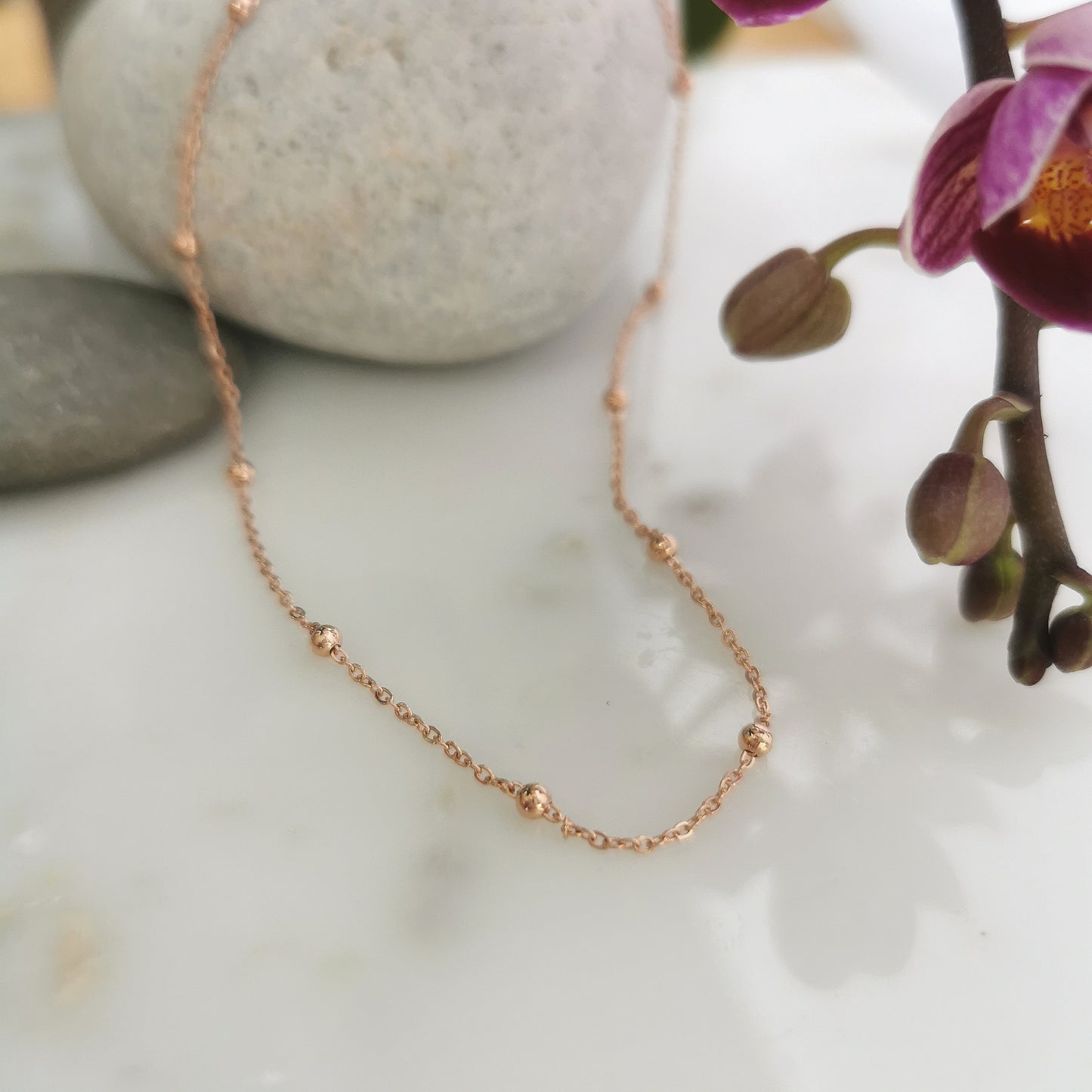 Delicate 9ct Gold Beaded Chain