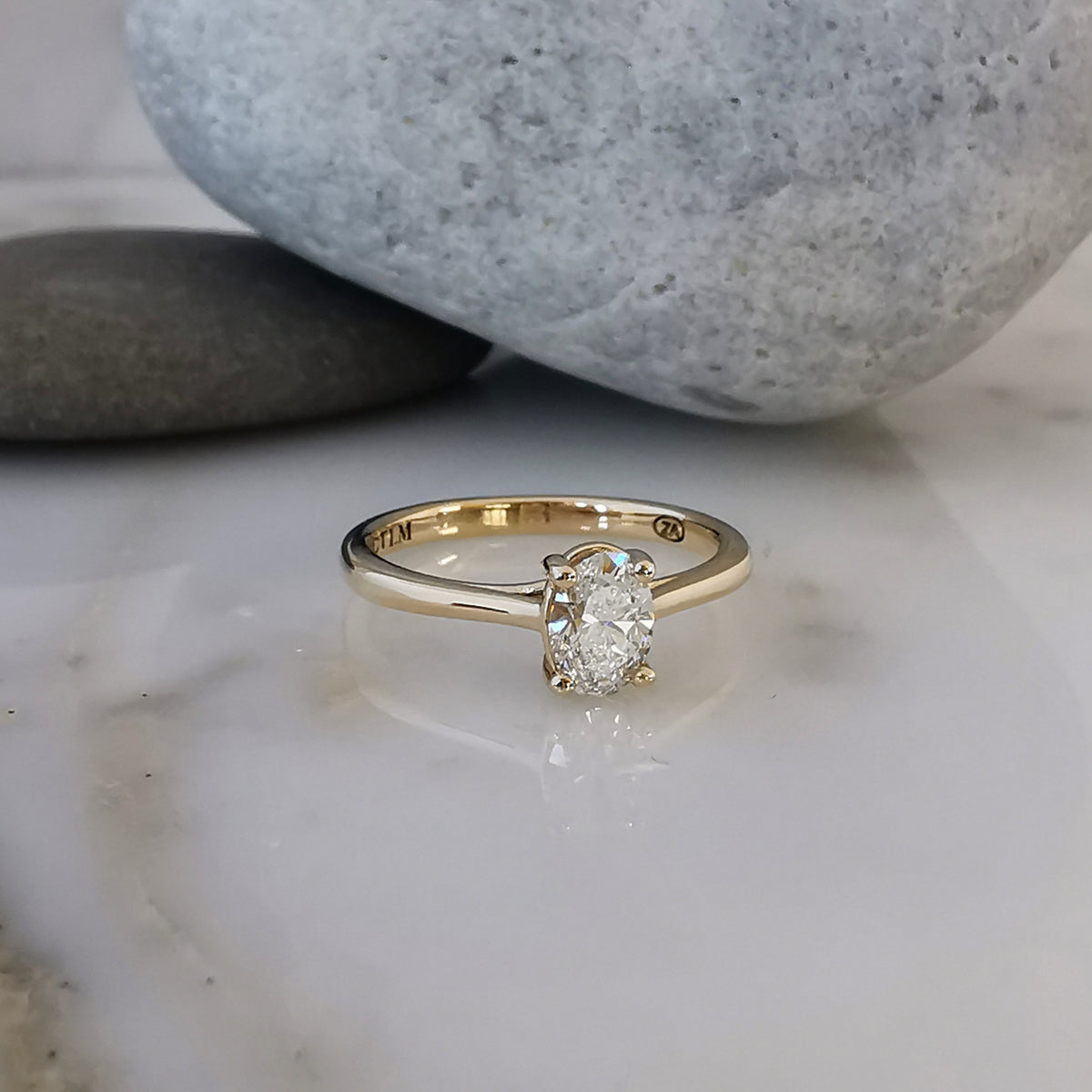 0.50ct Oval Lab Diamond Gold Solitaire
