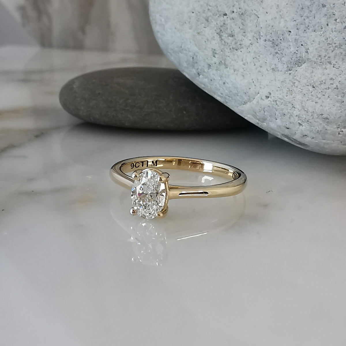 0.50ct Oval Lab Diamond Gold Solitaire