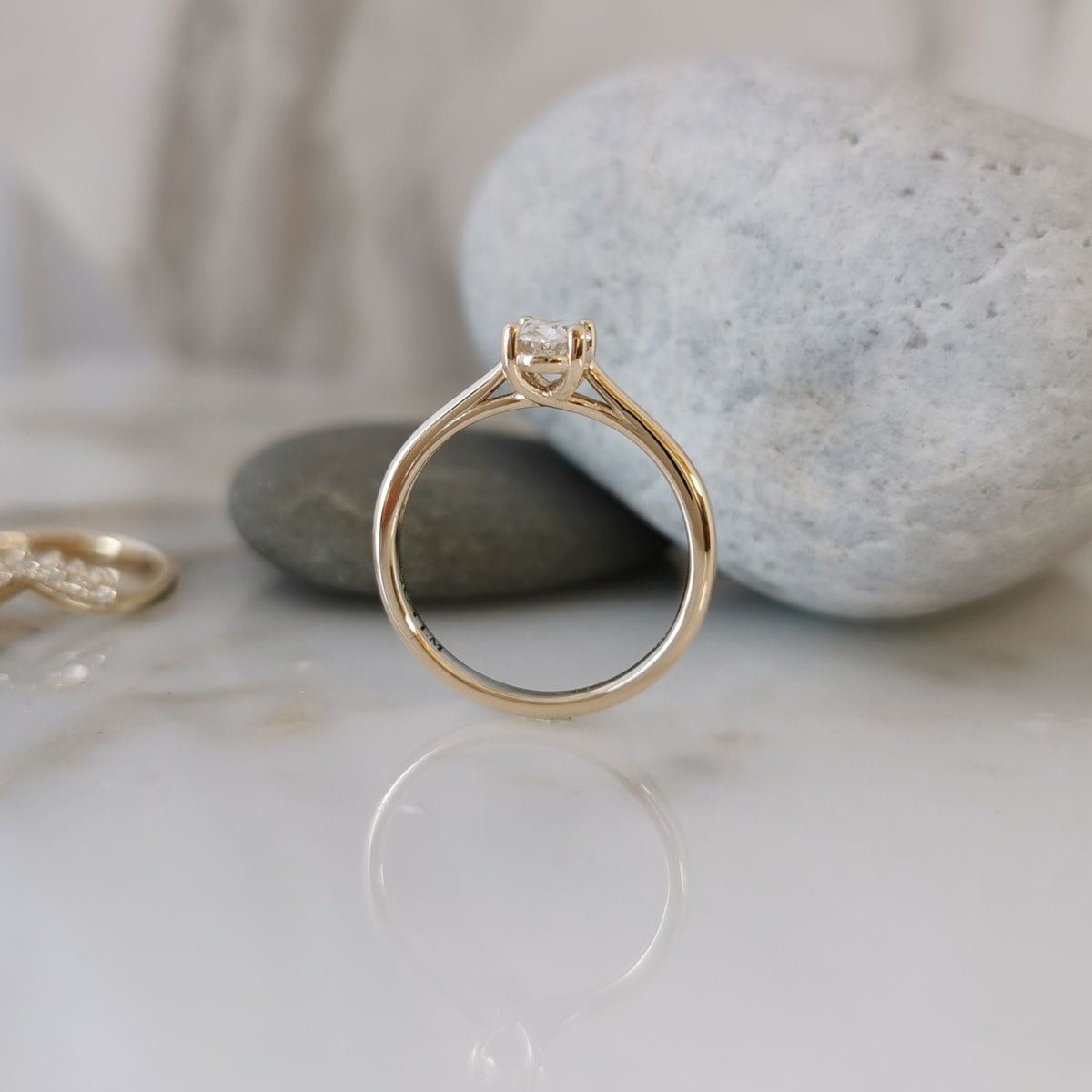 0.50ct Oval Lab Diamond Gold Solitaire