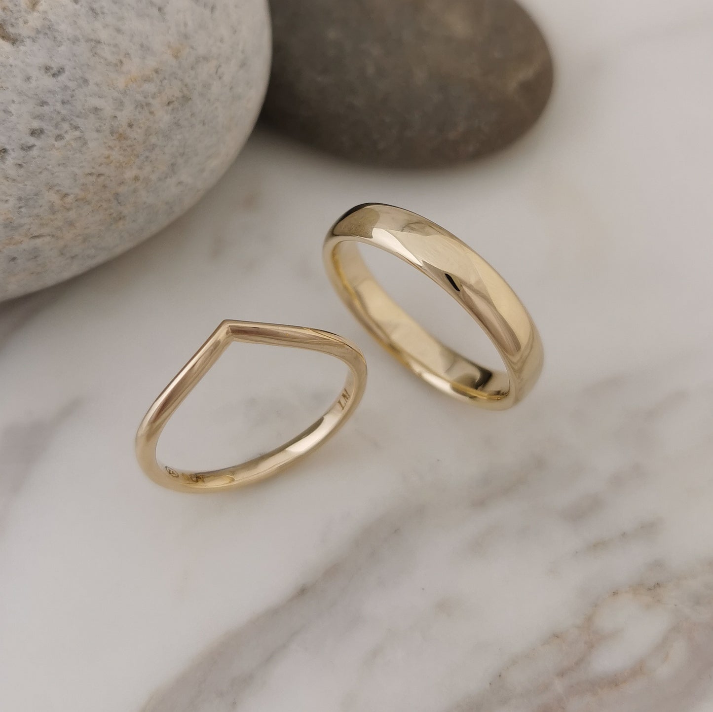Classic Gents Gold Wedding Band 4mm Wide Slightly Rounded and Comfort Fit