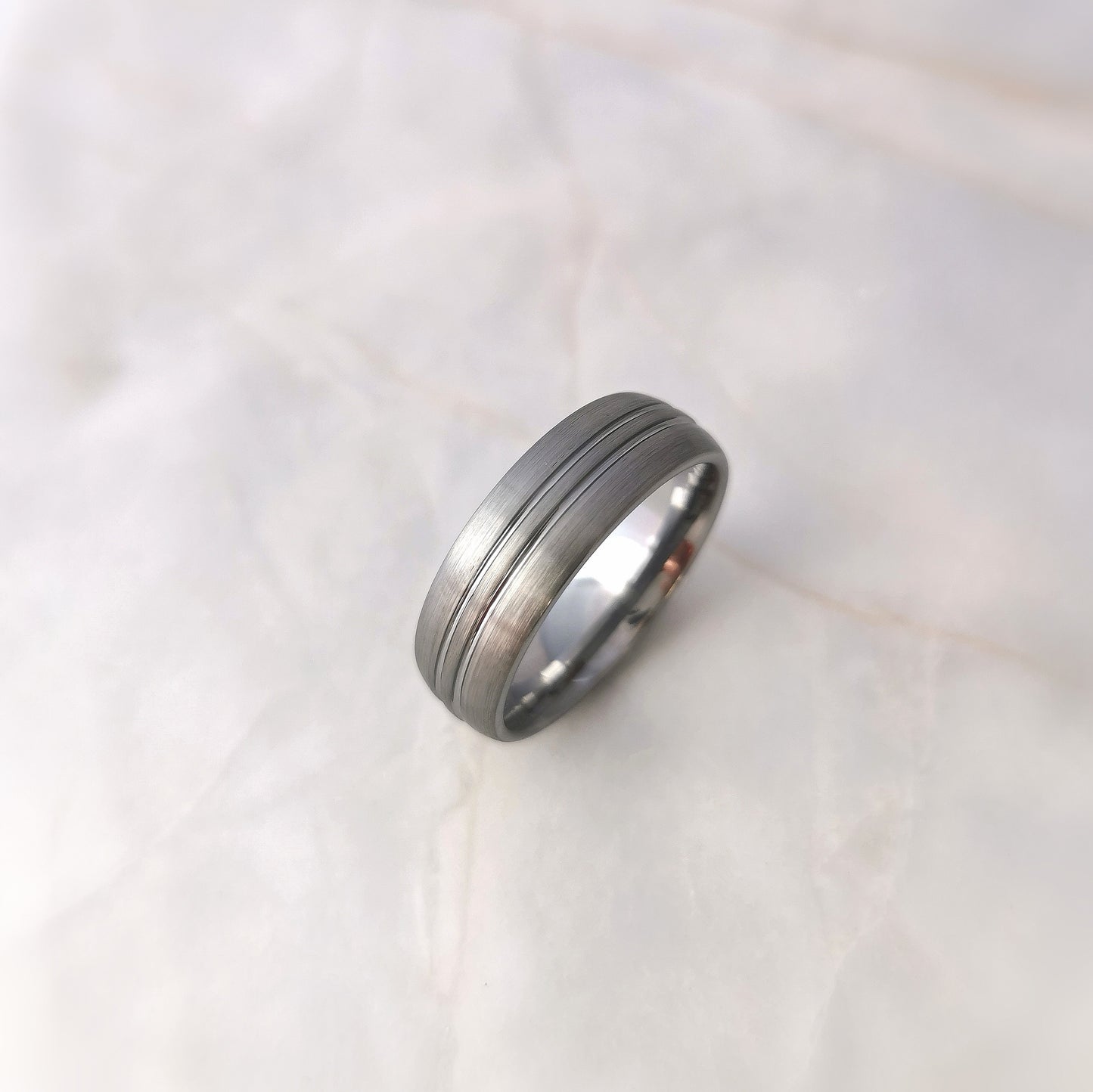 Double Stripe Tungsten Ring