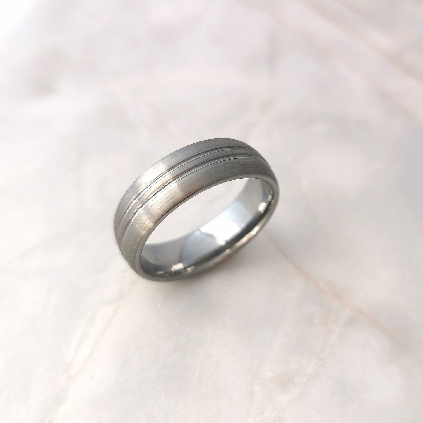 Double Stripe Tungsten Ring