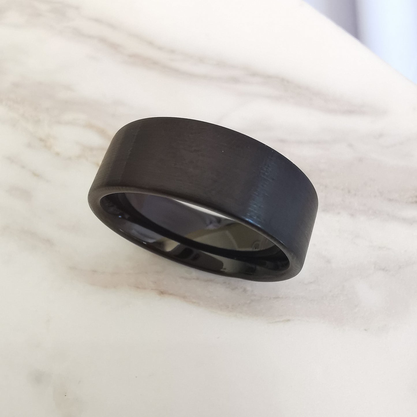 8mm Matt Black Tungsten Ring