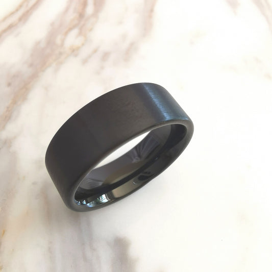 8mm Matt Black Tungsten Ring