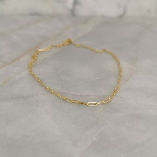 Modern 9ct Gold Paperclip Bracelet