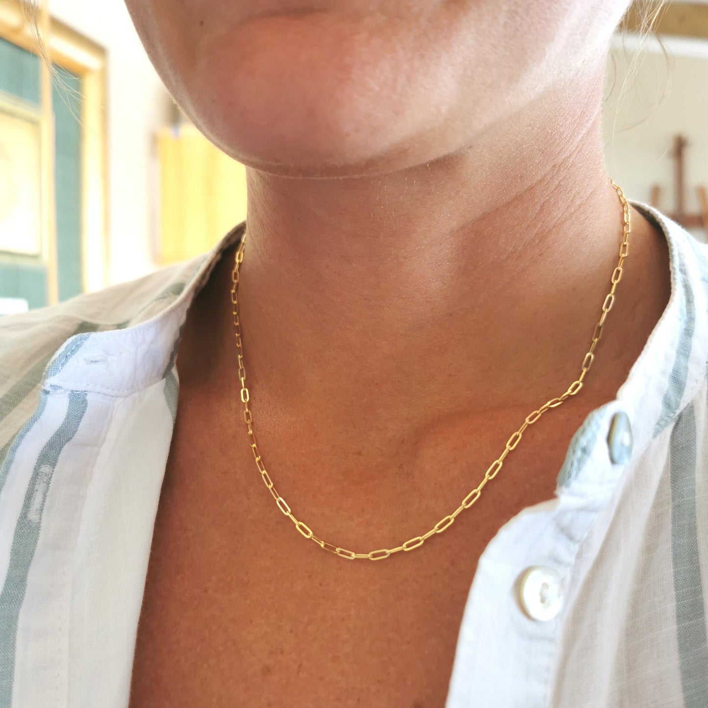 9ct Gold Paperclip Chain