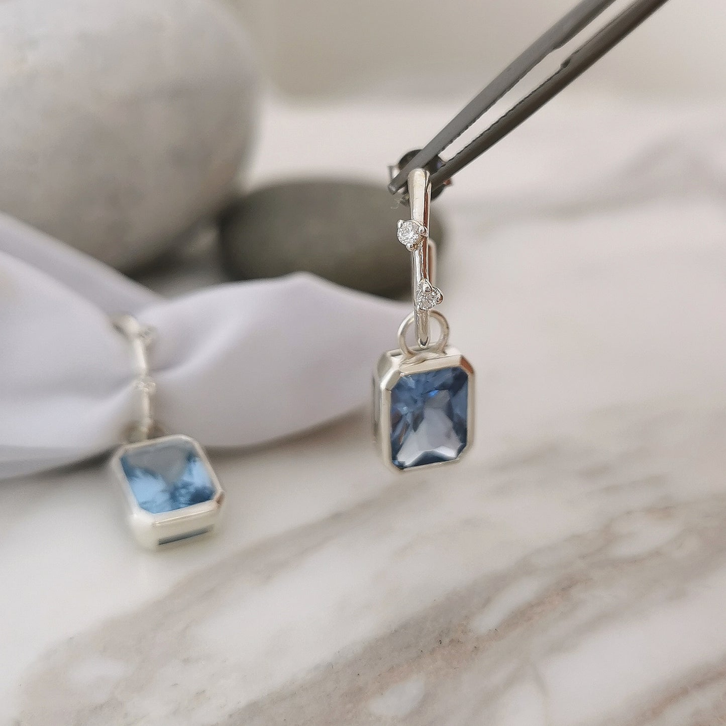 Unique 9ct Gold and Diamond Hoops