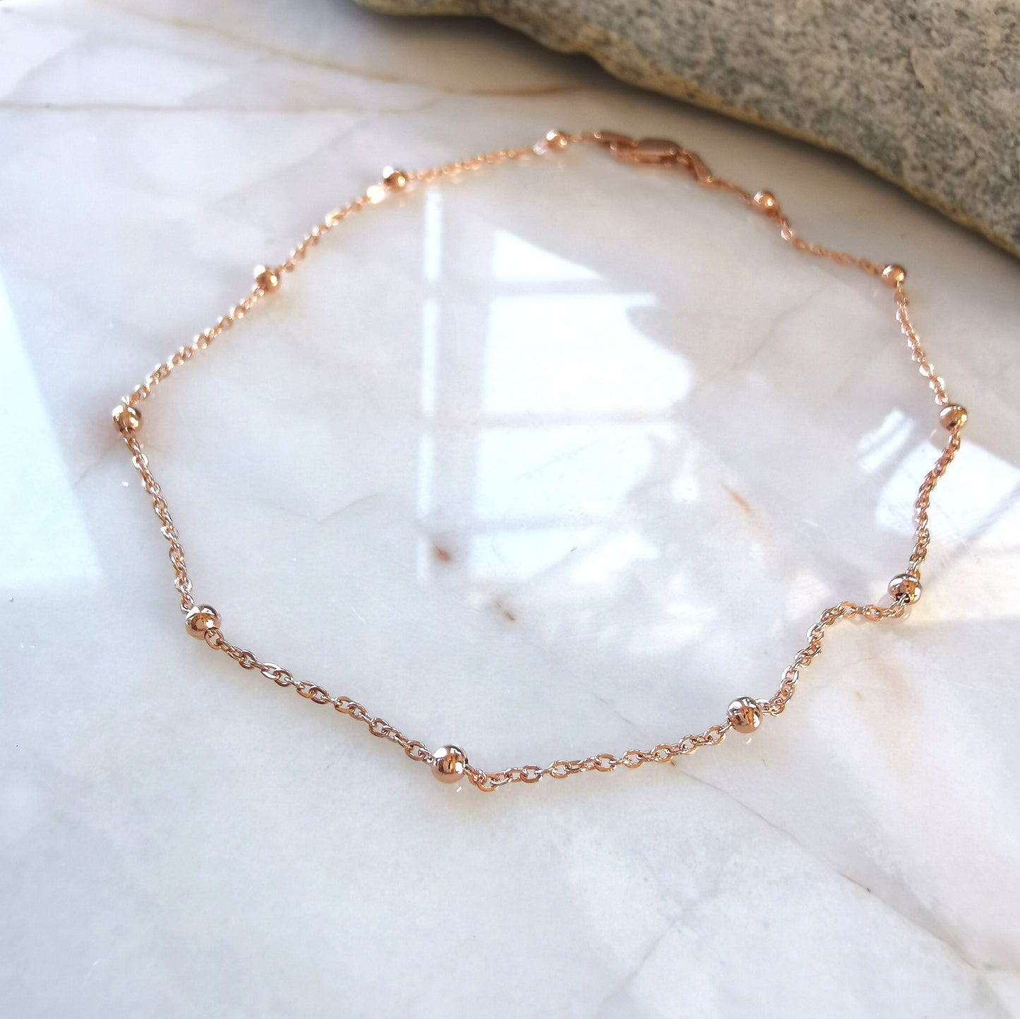 Delicate 9ct Gold Beaded Chain