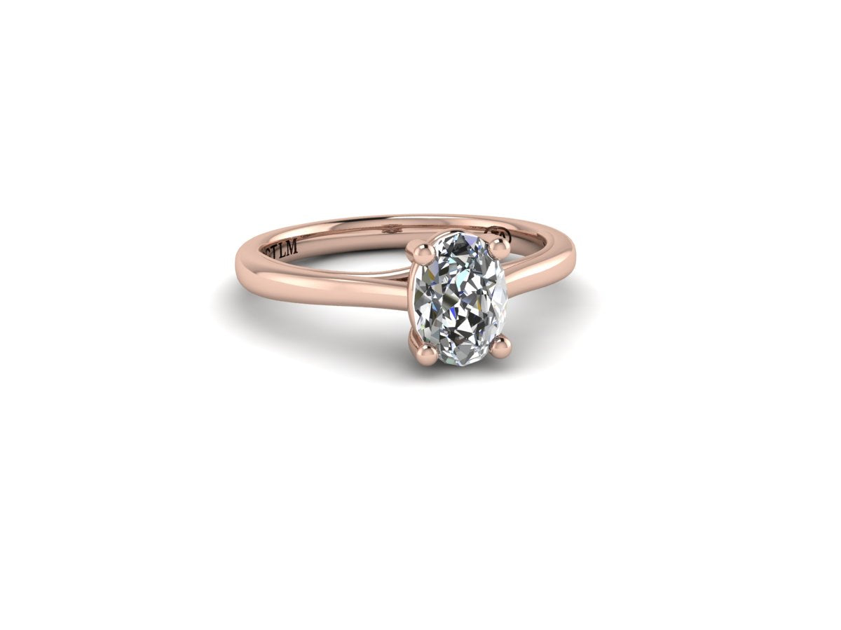0.50ct Oval Lab Diamond Gold Solitaire