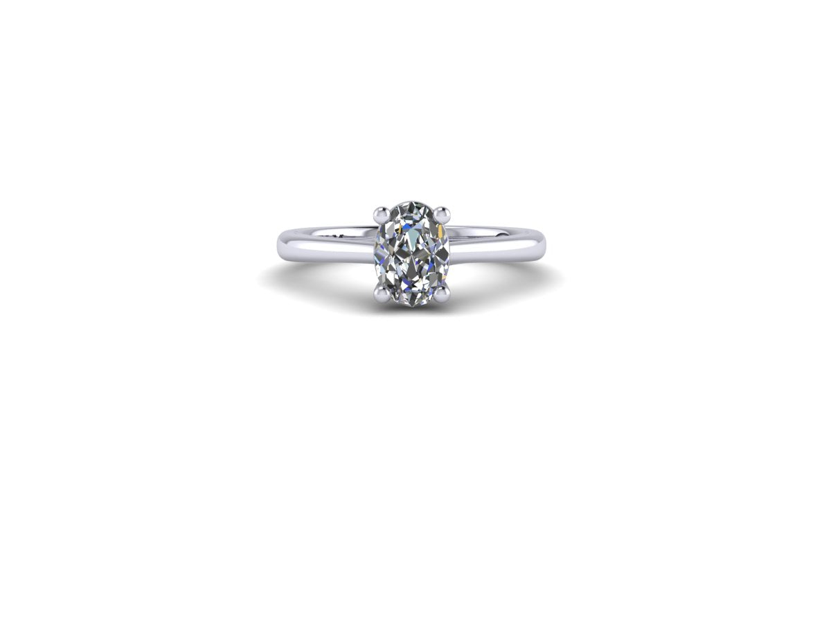 0.50ct Oval Lab Diamond Gold Solitaire