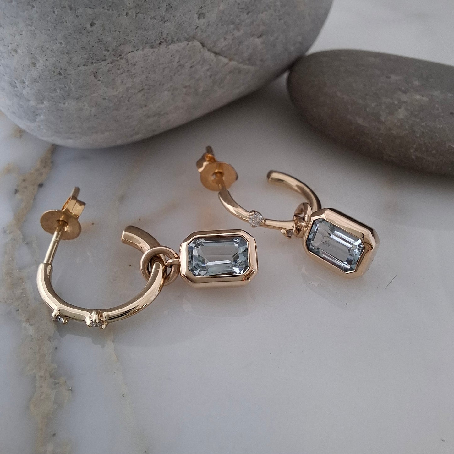 9ct Gold Topaz Earring Charms for Hoops