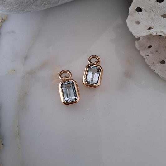9ct Gold Topaz Earring Charms for Hoops