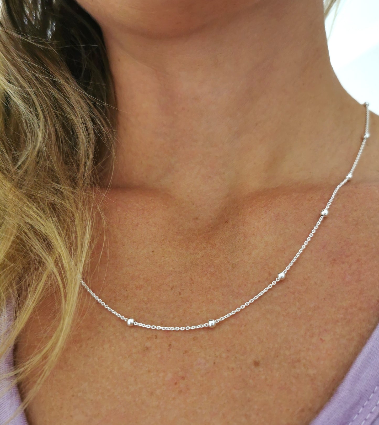 Dainty Duo - Silver Beaded Chain & Anklet