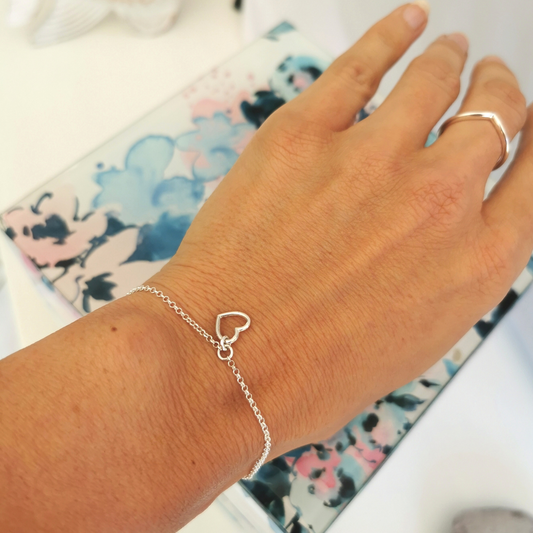 Delicate Open Heart Bracelet