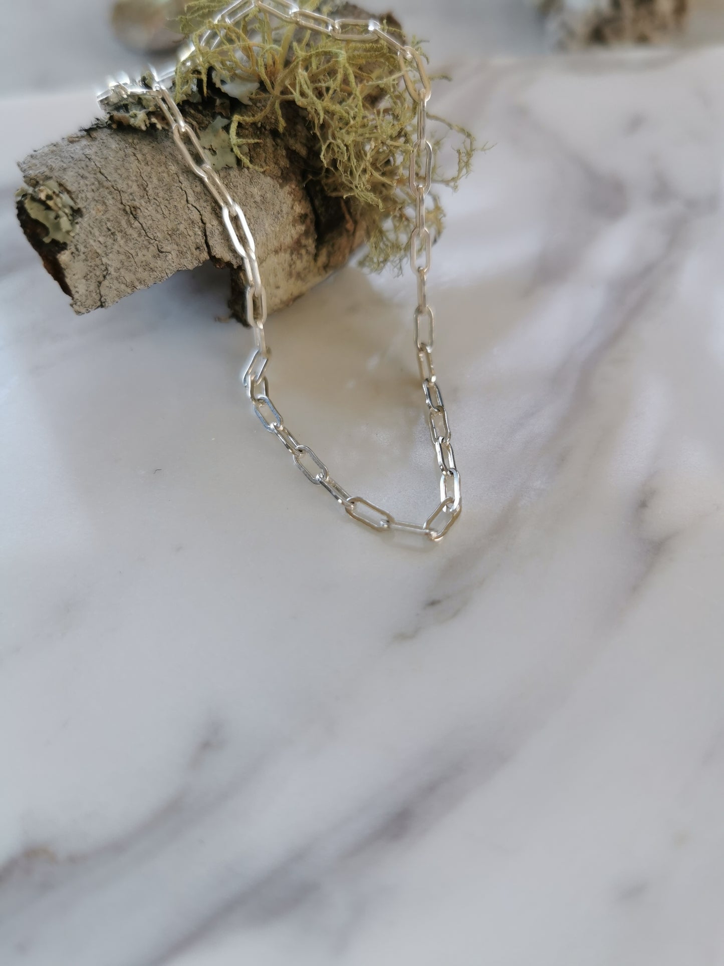 Modern Silver Paperclip Bracelet