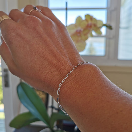Silver Paperclip Bracelet