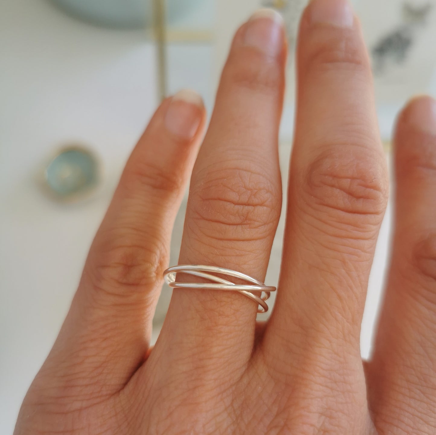 Dainty Interlinked Silver Ring
