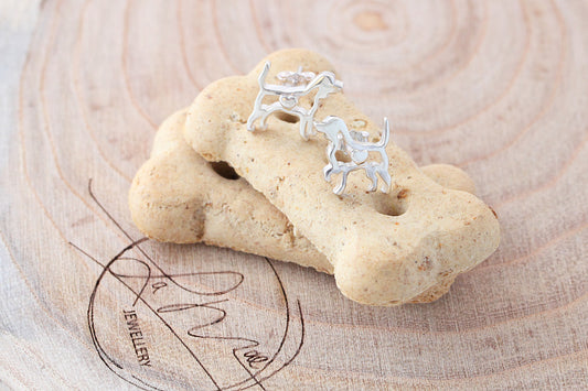 Bouncing Beagle Sterling Silver Studs
